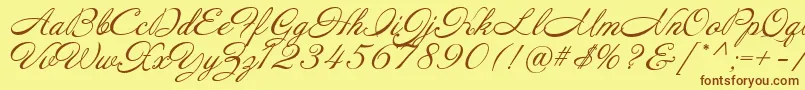 Annabelle Font – Brown Fonts on Yellow Background