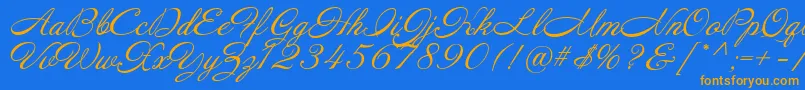 Annabelle Font – Orange Fonts on Blue Background