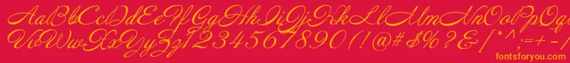Annabelle Font – Orange Fonts on Red Background