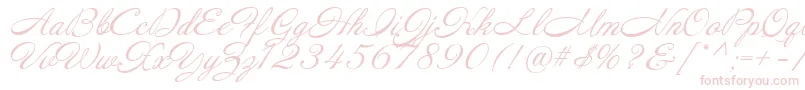Annabelle-Schriftart – Rosa Schriften auf weißem Hintergrund