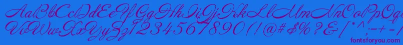 Annabelle Font – Purple Fonts on Blue Background