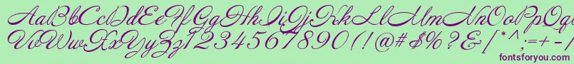 Annabelle Font – Purple Fonts on Green Background