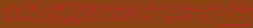 Annabelle-Schriftart – Rote Schriften auf braunem Hintergrund
