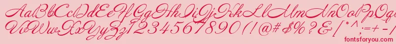 Annabelle Font – Red Fonts on Pink Background