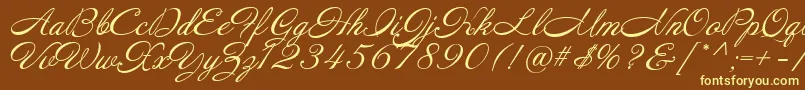 Annabelle Font – Yellow Fonts on Brown Background