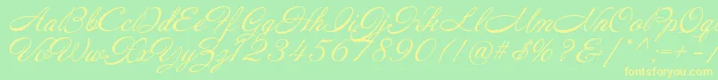 Annabelle Font – Yellow Fonts on Green Background
