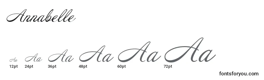 Размеры шрифта Annabelle (119703)