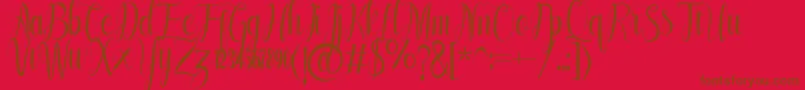 Annabeth-Schriftart – Braune Schriften auf rotem Hintergrund