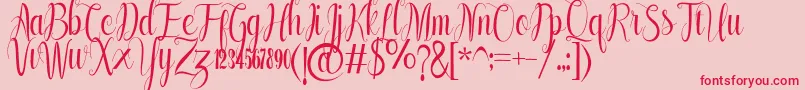 Police Annabeth – polices rouges sur fond rose
