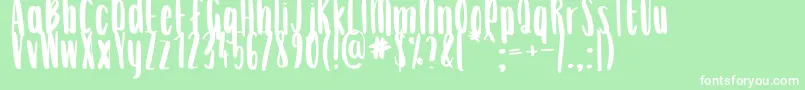 AnnaKay Font – White Fonts on Green Background