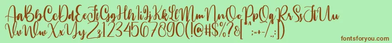 Annamellia Font – Brown Fonts on Green Background