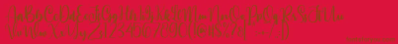 Annamellia-fontti – ruskeat fontit punaisella taustalla