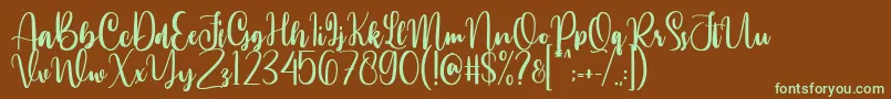 Шрифт Annamellia – зелёные шрифты на коричневом фоне