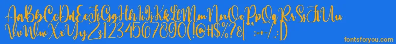 More about Annamellia Font Annamellia Font – Orange Fonts on Blue Background