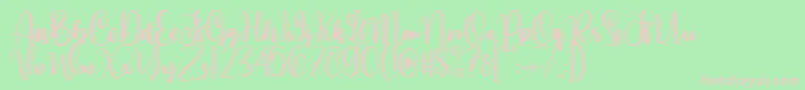 Annamellia Font – Pink Fonts on Green Background