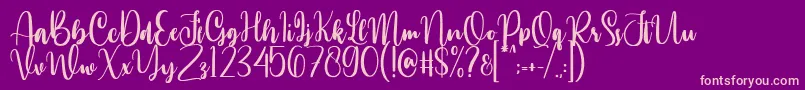 Weitere Informationen zur Annamellia-Schriftart Annamellia-Schriftart – Rosa Schriften auf violettem Hintergrund