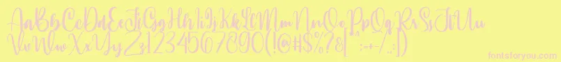 Annamellia Font – Pink Fonts on Yellow Background