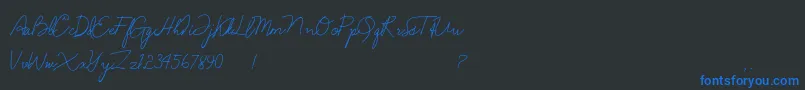 Шрифт Anndanlusia – синие шрифты на чёрном фоне