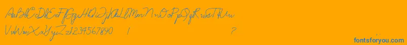 Anndanlusia Font – Blue Fonts on Orange Background