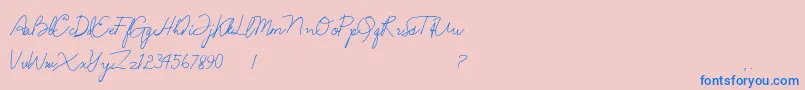 Шрифт Anndanlusia – синие шрифты на розовом фоне