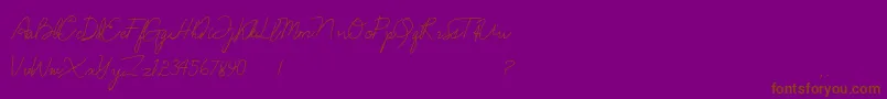 フォントAnndanlusia – 紫色の背景に茶色のフォント