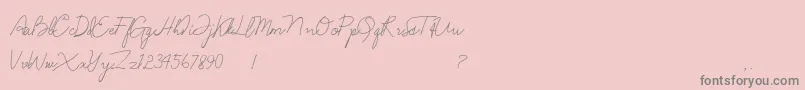 フォントAnndanlusia – ピンクの背景に灰色の文字