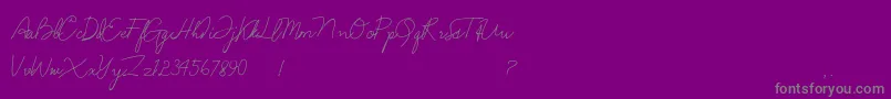 Anndanlusia-Schriftart – Graue Schriften auf violettem Hintergrund
