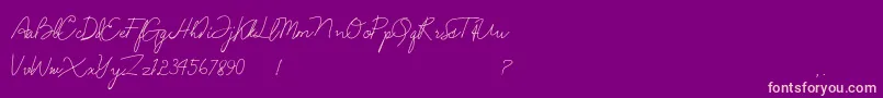 Anndanlusia-Schriftart – Rosa Schriften auf violettem Hintergrund