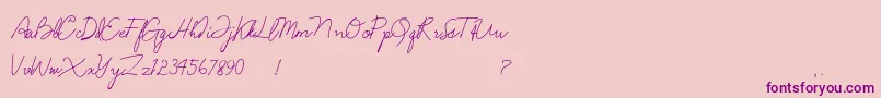 Шрифт Anndanlusia – фиолетовые шрифты на розовом фоне