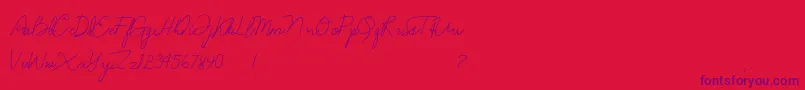 Anndanlusia Font – Purple Fonts on Red Background