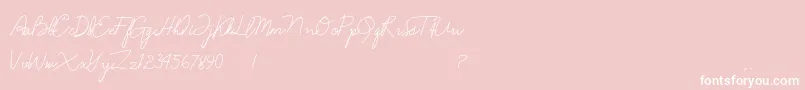 Шрифт Anndanlusia – белые шрифты на розовом фоне