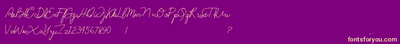Anndanlusia-fontti – keltaiset fontit violetilla taustalla