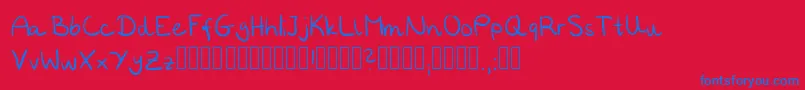 Annies Regular Font – Blue Fonts on Red Background