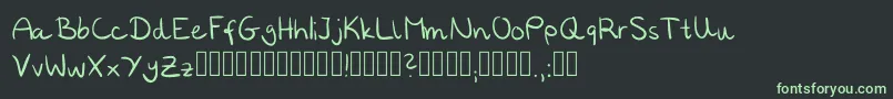 Czcionka Annies Regular – zielone czcionki na czarnym tle
