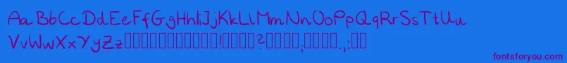 Annies Regular Font – Purple Fonts on Blue Background