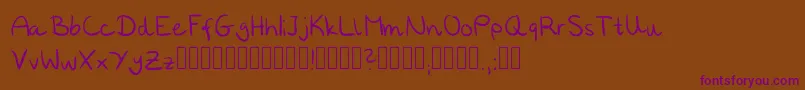 Annies Regular Font – Purple Fonts on Brown Background