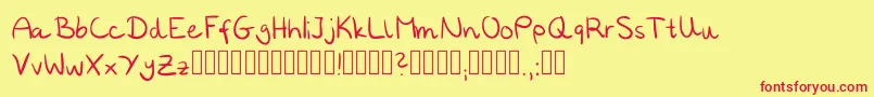 Annies Regular Font – Red Fonts on Yellow Background
