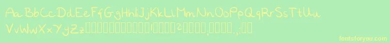 Annies Regular Font – Yellow Fonts on Green Background