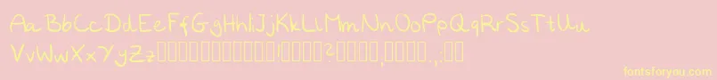 Annies Regular-Schriftart – Gelbe Schriften auf rosa Hintergrund