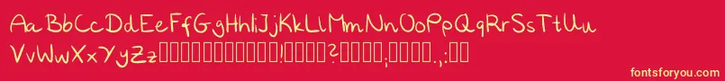 Annies Regular Font – Yellow Fonts on Red Background