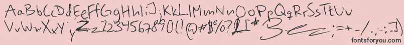 フォントBeehivesAreSticky – ピンクの背景に黒い文字