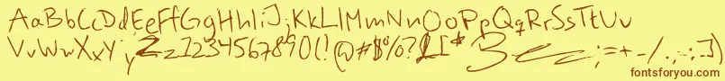fuente BeehivesAreSticky – Fuentes Marrones Sobre Fondo Amarillo