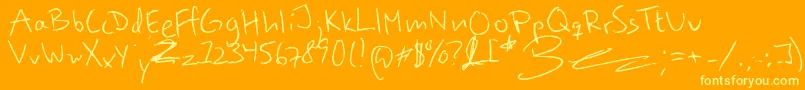 BeehivesAreSticky-Schriftart – Gelbe Schriften auf orangefarbenem Hintergrund