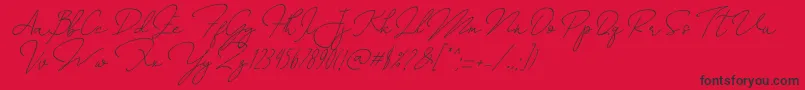 Annisa   Slant Font – Black Fonts on Red Background