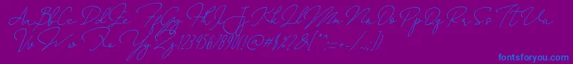 Annisa   Slant Font – Blue Fonts on Purple Background