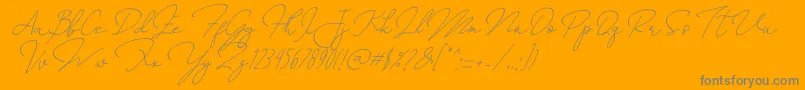 Annisa   Slant-fontti – harmaat kirjasimet oranssilla taustalla