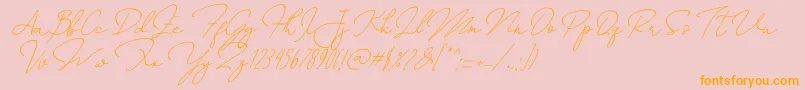 Annisa   Slant Font – Orange Fonts on Pink Background