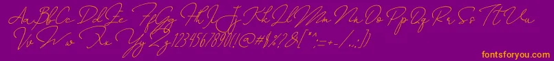 Annisa   Slant Font – Orange Fonts on Purple Background