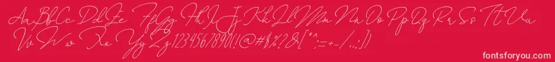 Annisa   Slant Font – Pink Fonts on Red Background
