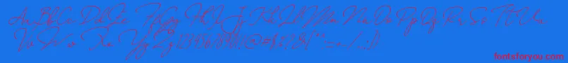 Annisa   Slant Font – Red Fonts on Blue Background